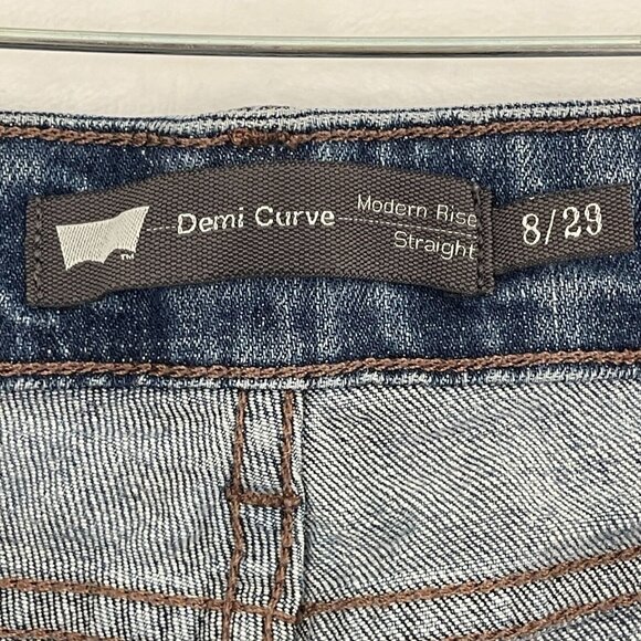 Levi's Demi Curve Jeans Womens 8/29 Blue Classic Mid-Rise Straight Denim Pants - Picture 7 of 12